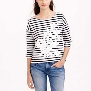 J.CREW Floral Sailor Shirt, Navy/White, S